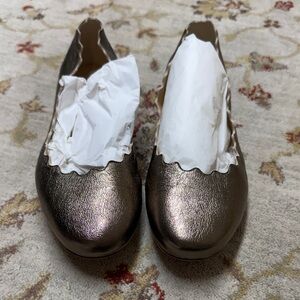 Chloe Pewter Metallic Women's Flats